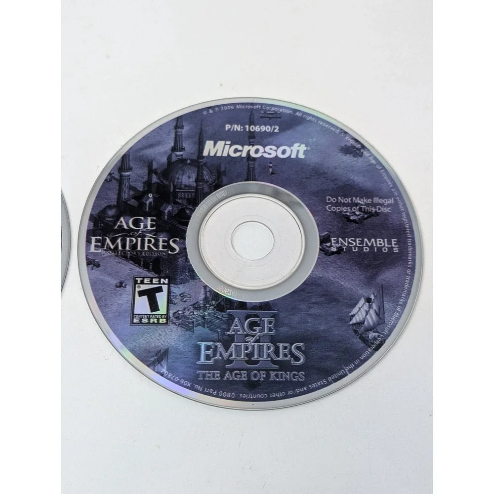 Age of Empires Gold & Age of Empires 2 The Age of Kings PC‎ CD-ROM Lot Disc Only